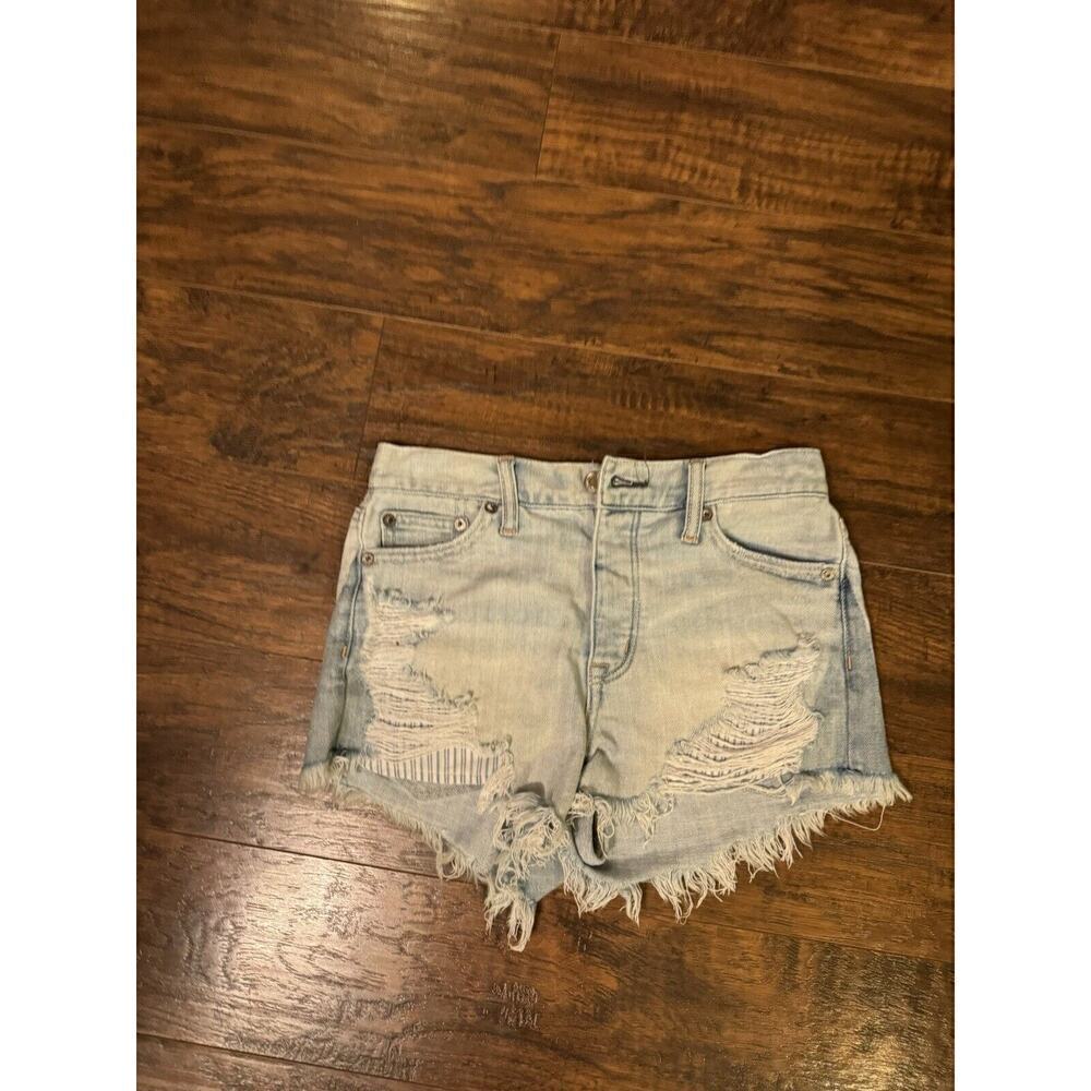 American Eagle Womens Jean Shorts Vintage High Rise Festival Distressed Sz:00